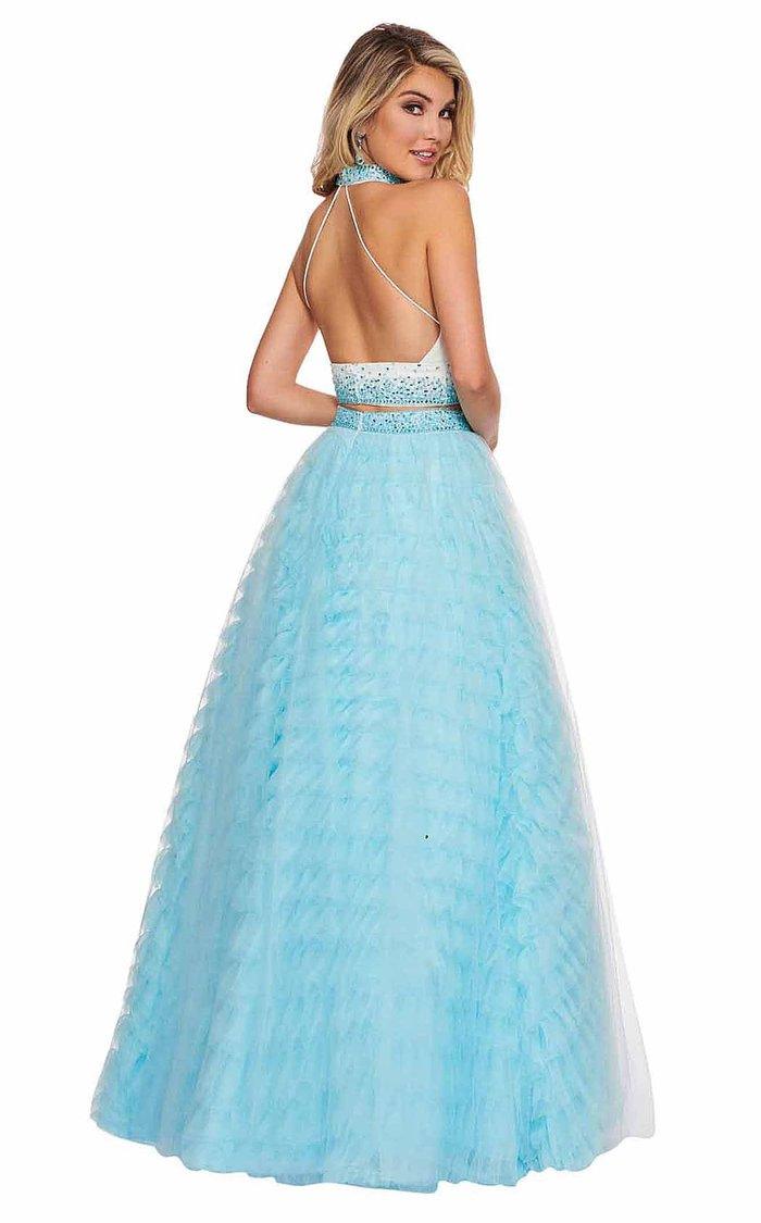 Rachel Allan Prom Long Halter Beaded Ball Gown 6524 - The Dress Outlet