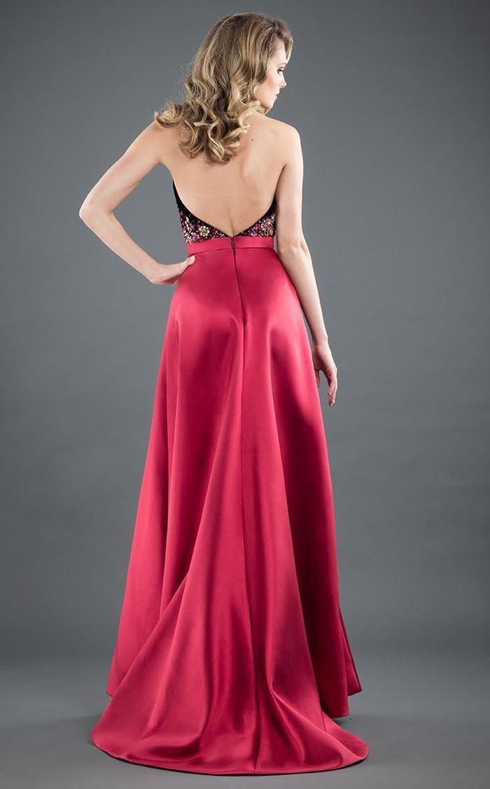 Regal Stunner Red Long Sleeve Corset Maxi Dress