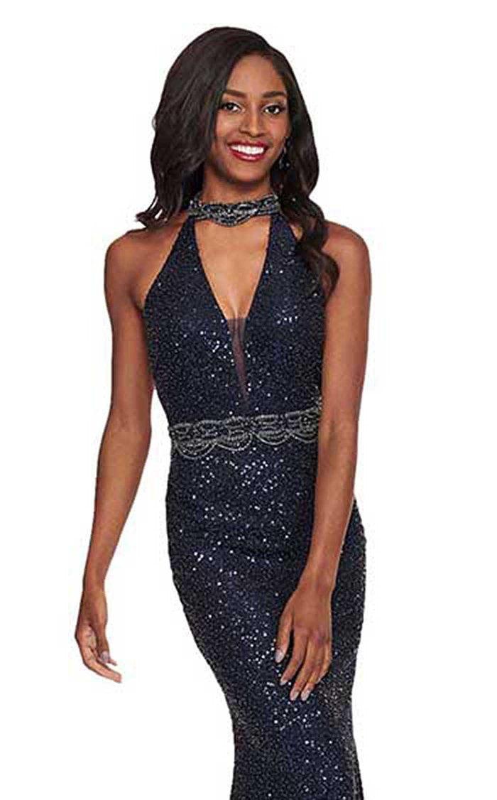 Rachel Allan Prom Long Halter Formal Dress 6480 - The Dress Outlet