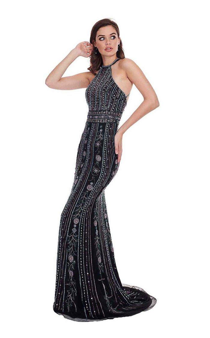 Rachel Allan Prom Long Halter Formal Dress 6625 - The Dress Outlet