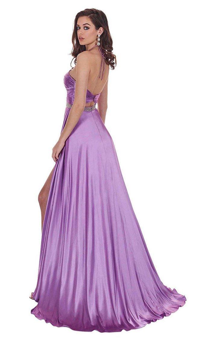 Rachel Allan Prom Long Halter Formal Prom Gown 6521 - The Dress Outlet