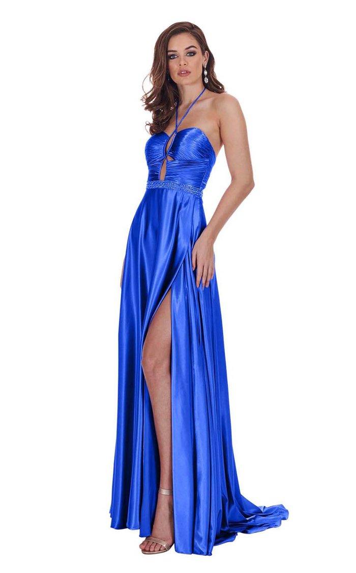 Rachel Allan Prom Long Halter Formal Prom Gown 6521 - The Dress Outlet