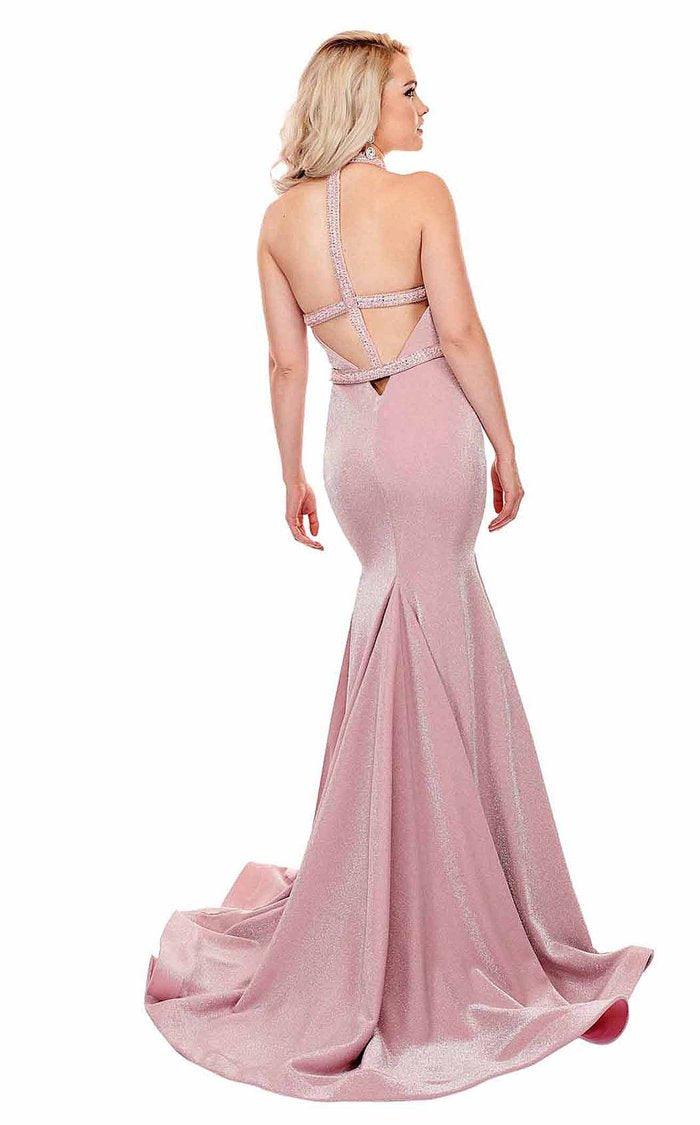 Rachel Allan Prom Long Halter Mermaid Dress 6436 - The Dress Outlet