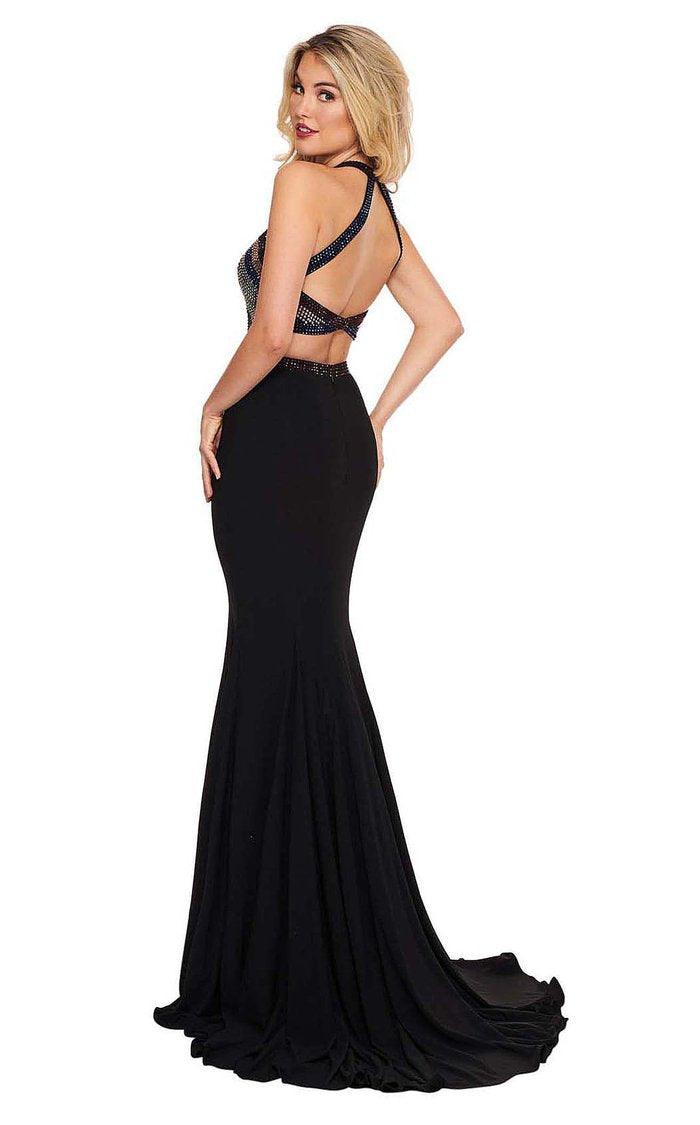 Rachel Allan Prom Long Halter Mermaid Dress 6444 - The Dress Outlet