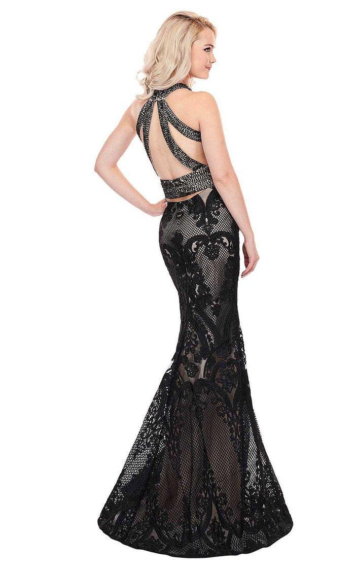 Rachel Allan Prom Long Halter Mermaid Dress 6462 - The Dress Outlet