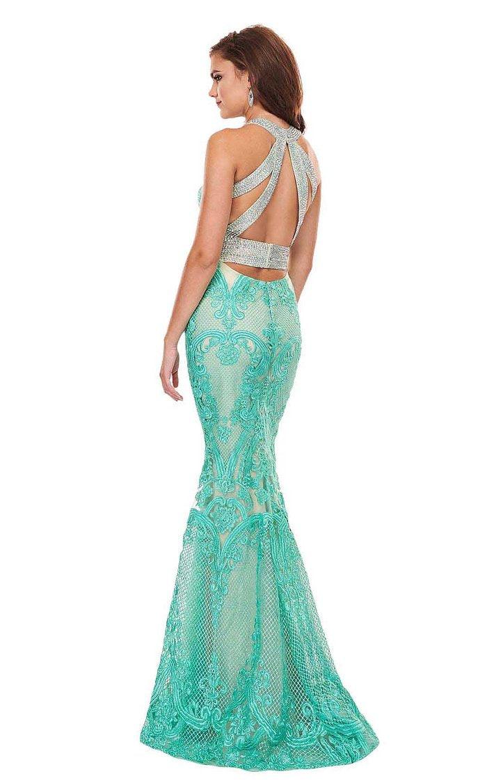 Rachel Allan Prom Long Halter Mermaid Dress 6462 - The Dress Outlet