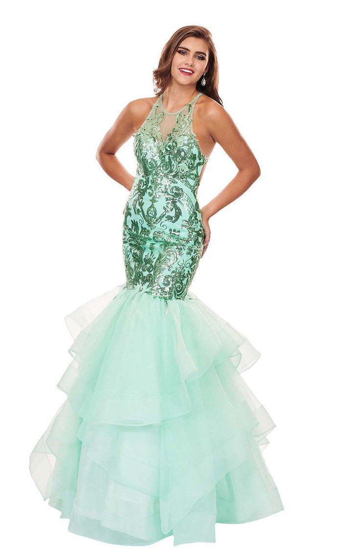 Rachel Allan Prom Long Halter Mermaid Dress 6582 - The Dress Outlet