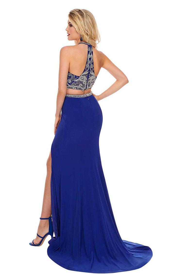 Rachel Allan Prom Long Halter Mermaid Fit Gown 6641 - The Dress Outlet