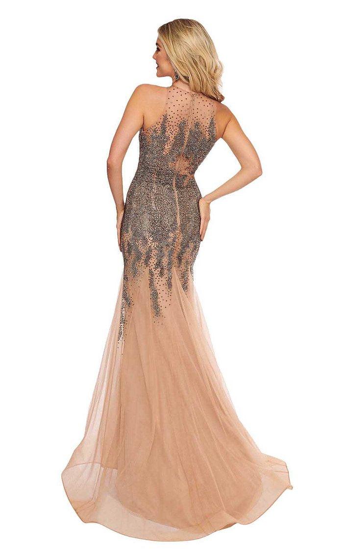 Rachel Allan Prom Long Halter Trumpet Dress 6452 - The Dress Outlet