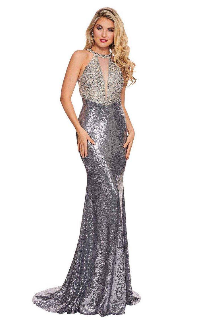 Rachel Allan Prom Long Halter Trumpet Dress 6630 - The Dress Outlet