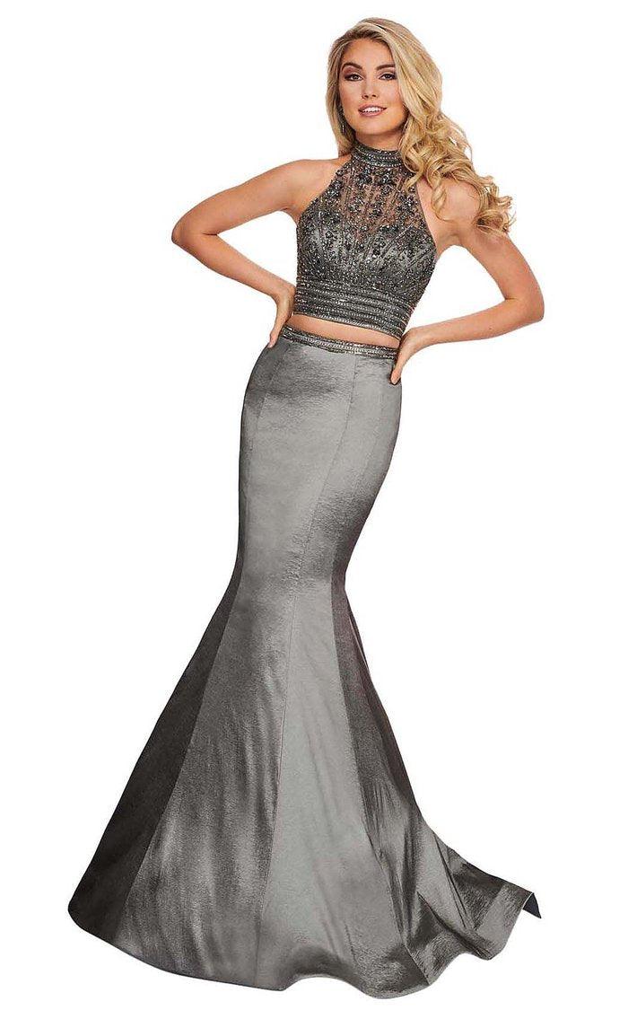 Rachel Allan Prom Long Halter Two Piece Dress 6511 - The Dress Outlet