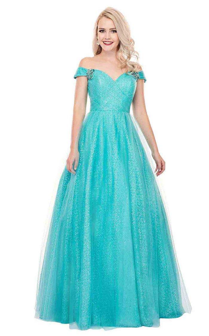 Rachel Allan Prom Long Off Shoulder Ball Gown 6530 - The Dress Outlet