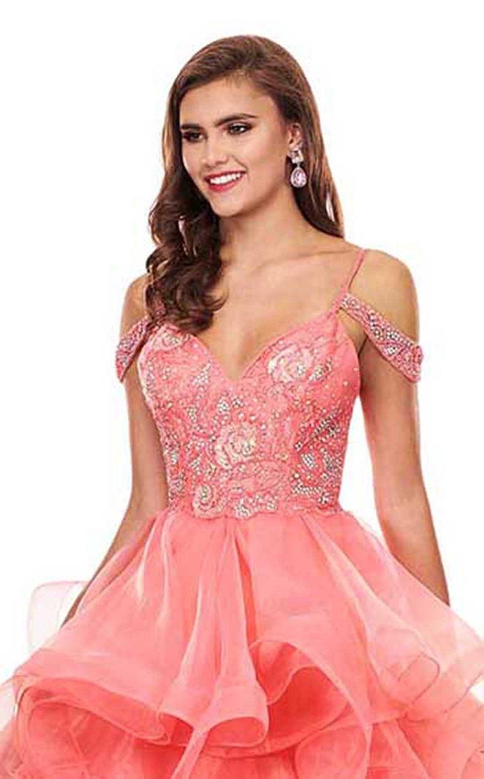 Rachel Allan Prom Long Off Shoulder Ball Gown 6605 - The Dress Outlet