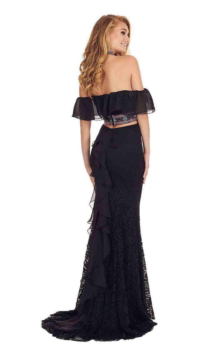 Rachel Allan Prom Long Off Shoulder Lace Dress 6563 - The Dress Outlet