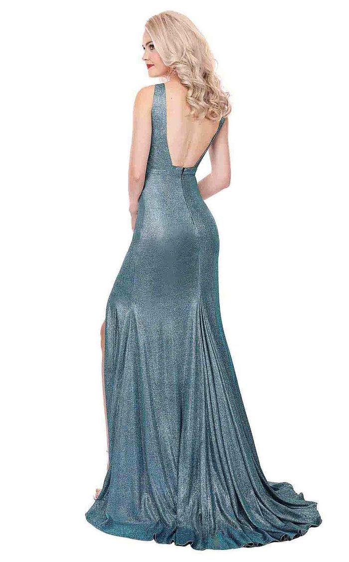 Rachel Allan Prom Long Sleeveless Metallic Gown 6529 - The Dress Outlet