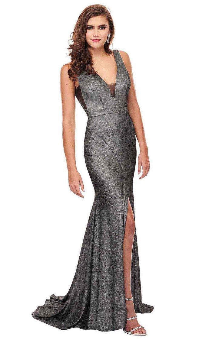 Rachel Allan Prom Long Sleeveless Metallic Gown 6529 - The Dress Outlet