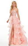 Rachel Allan Prom Long Strapless Beaded Gown 8444CL - The Dress Outlet