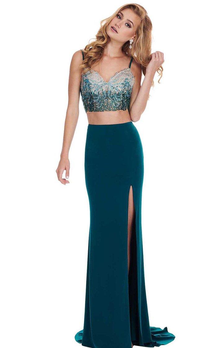 Rachel Allan Prom Long Two Piece Beaded Dress 6599 - The Dress Outlet