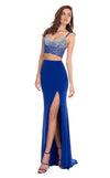 Rachel Allan Prom Long Two Piece Beaded Dress 6599 - The Dress Outlet