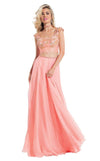 Rachel Allan Prom Long Two Piece Floral Dress 6130 - The Dress Outlet