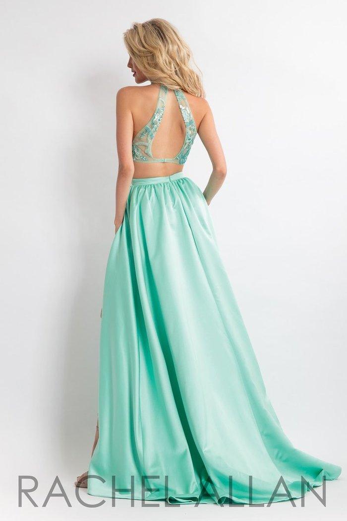 Rachel Allan Prom Long Two Piece Halter Dress 6014 - The Dress Outlet