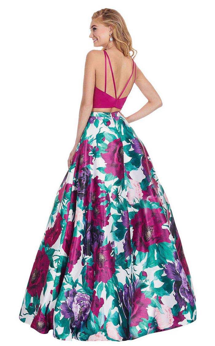 Rachel Allan Prom Long Two Piece Halter Dress 6438 - The Dress Outlet