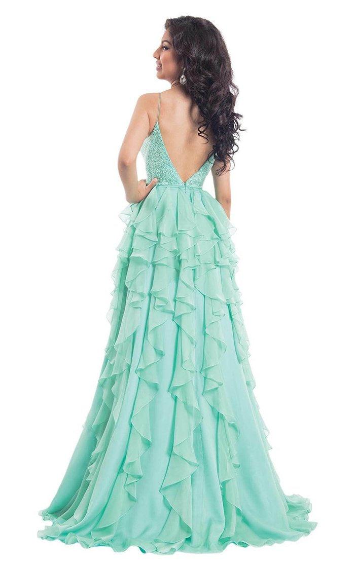 Rachel Allan Prom Spaghetti Strap Long Dress 6092 - The Dress Outlet