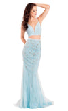 Rachel Allan Prom Two Piece Floral Beaded Gown 6042 - The Dress Outlet