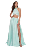 Rachel Allan Prom Two Piece Halter Long Dress 6533 - The Dress Outlet