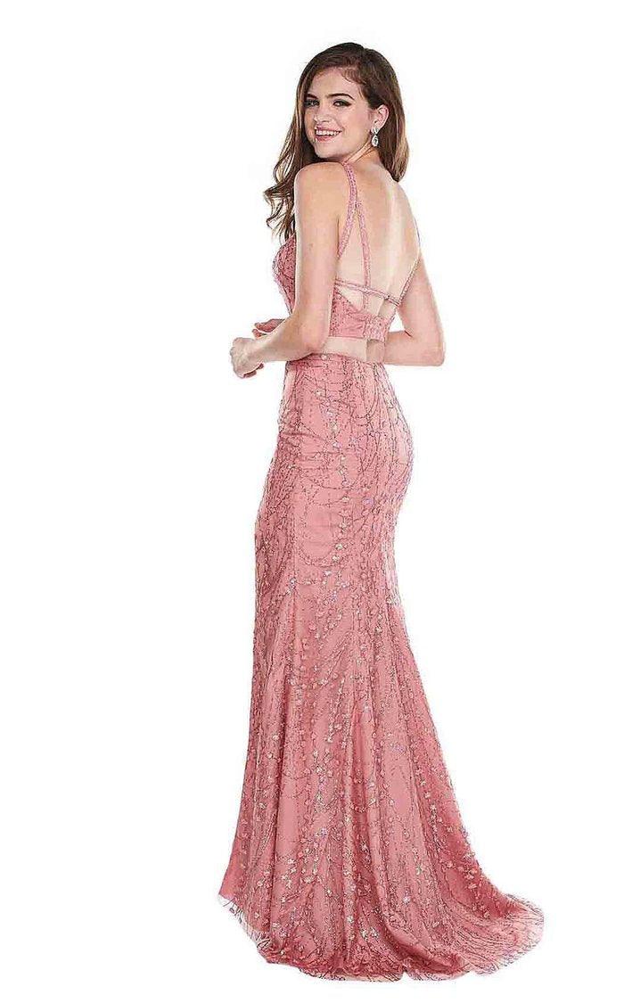 Rachel Allan Prom Two Piece Halter Long Dress 6541 - The Dress Outlet