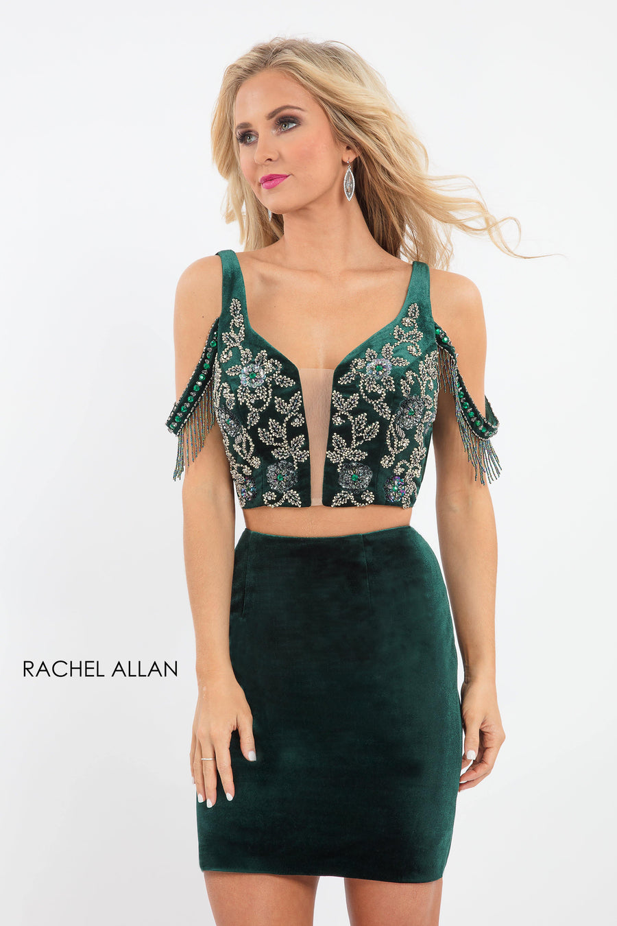 Rachel Allan Sexy Two Piece Homecoming Dress - The Dress Outlet