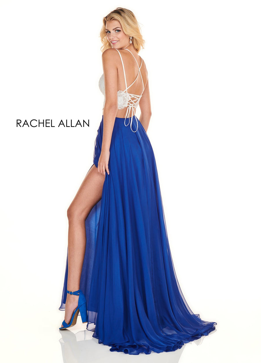 Rachel Allan Sexy Two Piece Long Prom Dress - The Dress Outlet