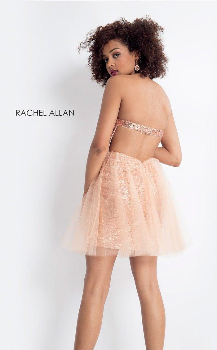 Rachel Allan Short Halter Homecoming Dress 4602 - The Dress Outlet