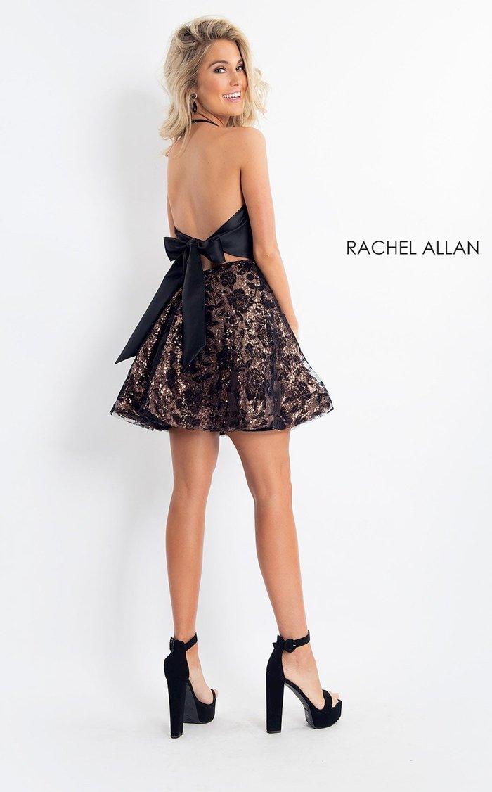 Rachel Allan Short Halter Homecoming Dress 4613 - The Dress Outlet