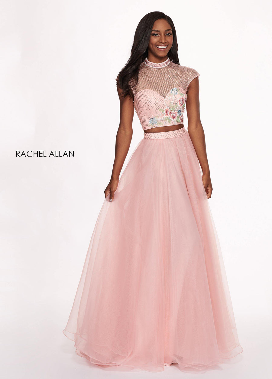 Rachel Allan Two Piece Long Prom Dress - The Dress Outlet