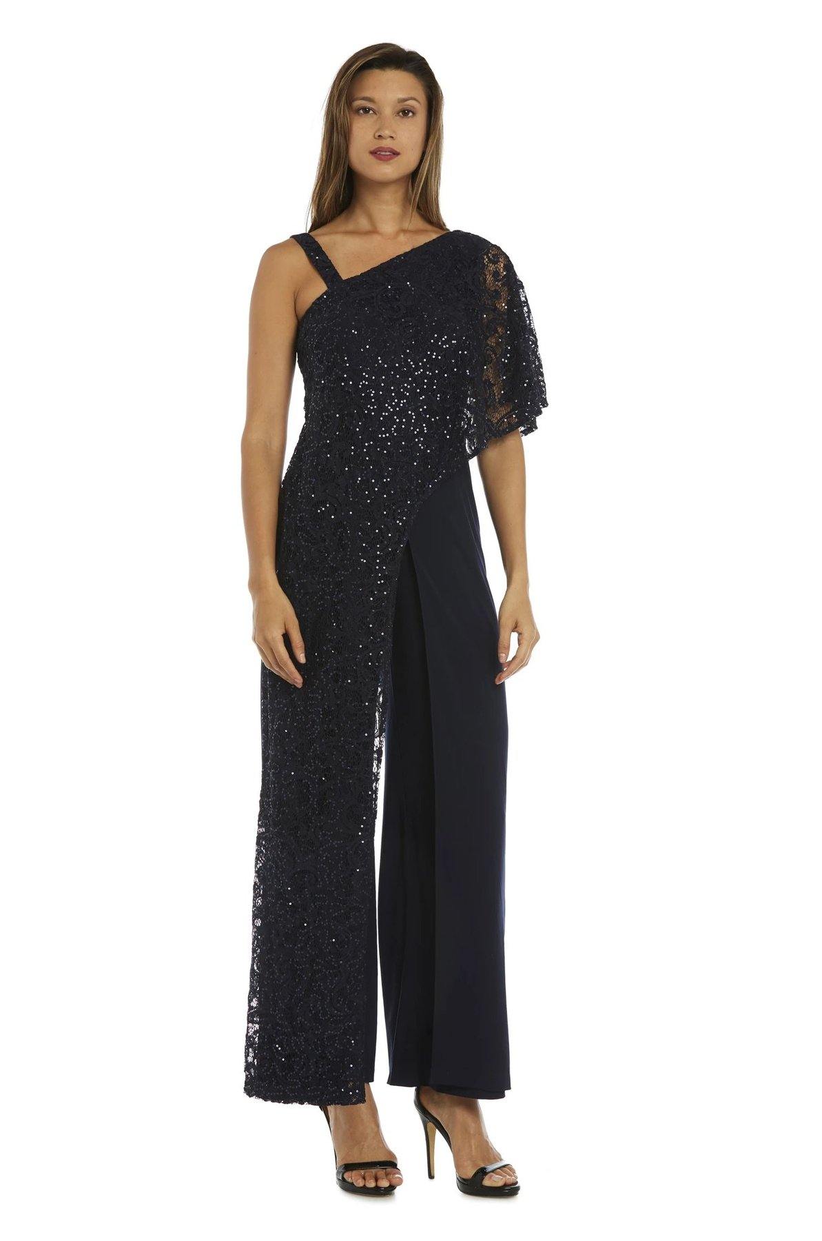 R&M Richards Asymmetric Evening Jumpsuit Sale - The Dress Outlet