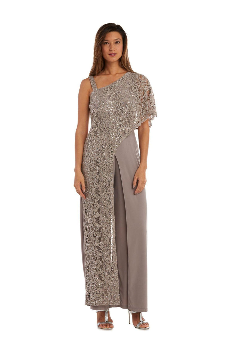 R&M Richards Asymmetric Evening Jumpsuit Sale - The Dress Outlet