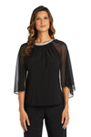 R&M Richards Chiffon Capelet Top 9234 - The Dress Outlet