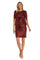 R&M Richards Draped Sleeve Short Dress Merlot