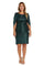 R&M Richards Draped Sleeve Short Dress Emerald