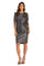 R&M Richards Draped Sleeve Short Dress Gunmetal