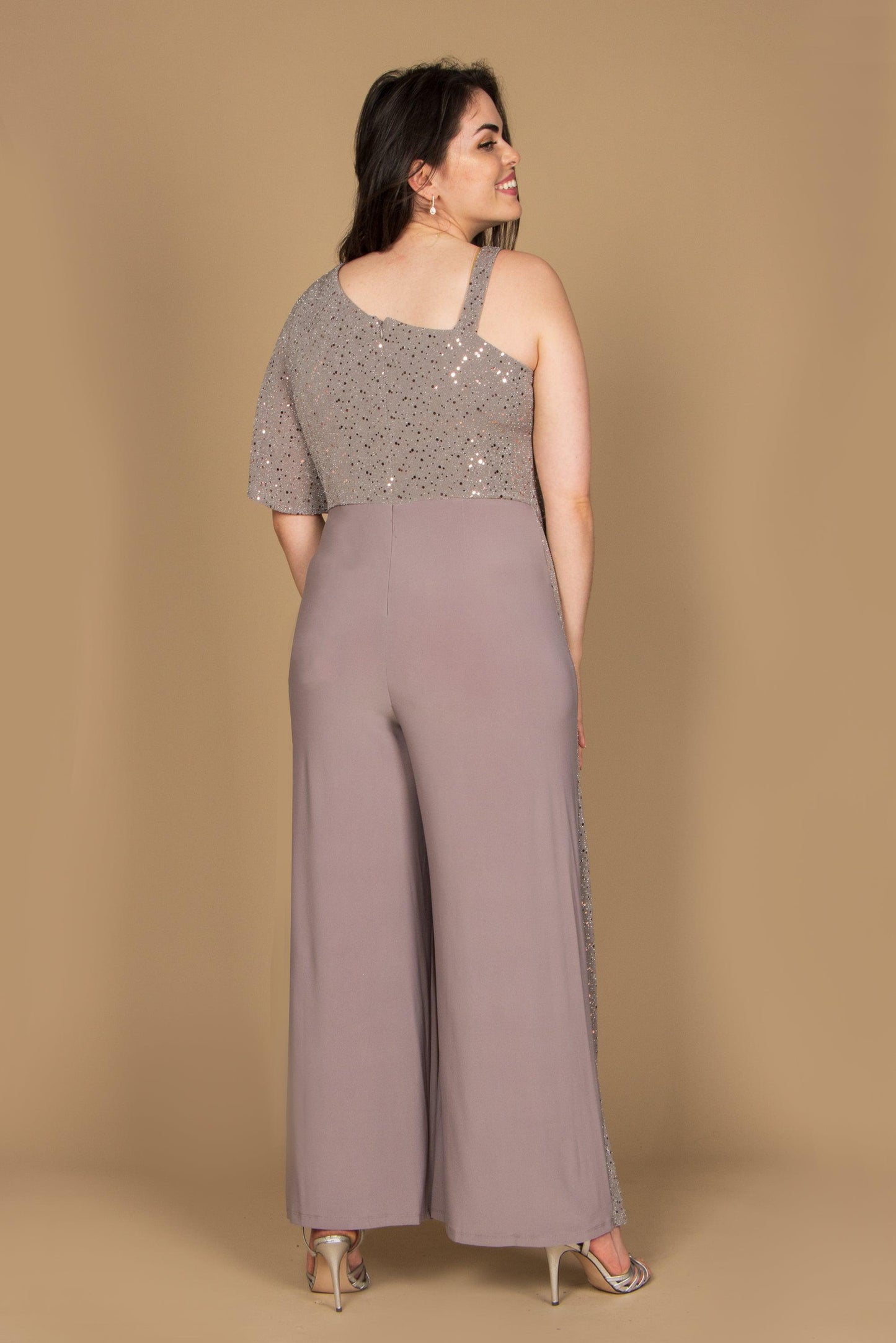 R&M Richards Formal Asymmetric Petite Jumpsuit 3096P - The Dress Outlet