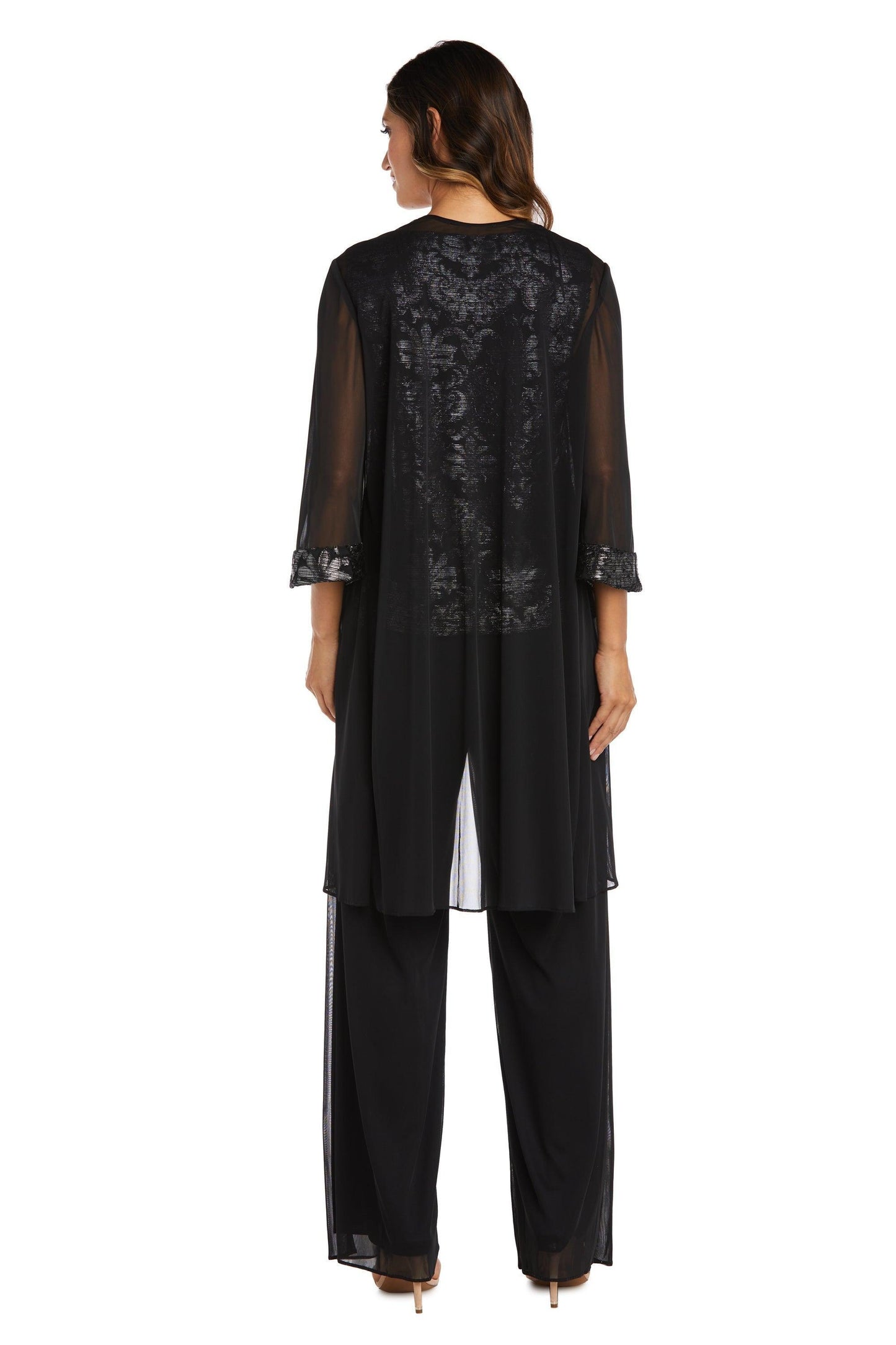 R&M Richards Formal Beaded Duster Pant Suit 7676 - The Dress Outlet