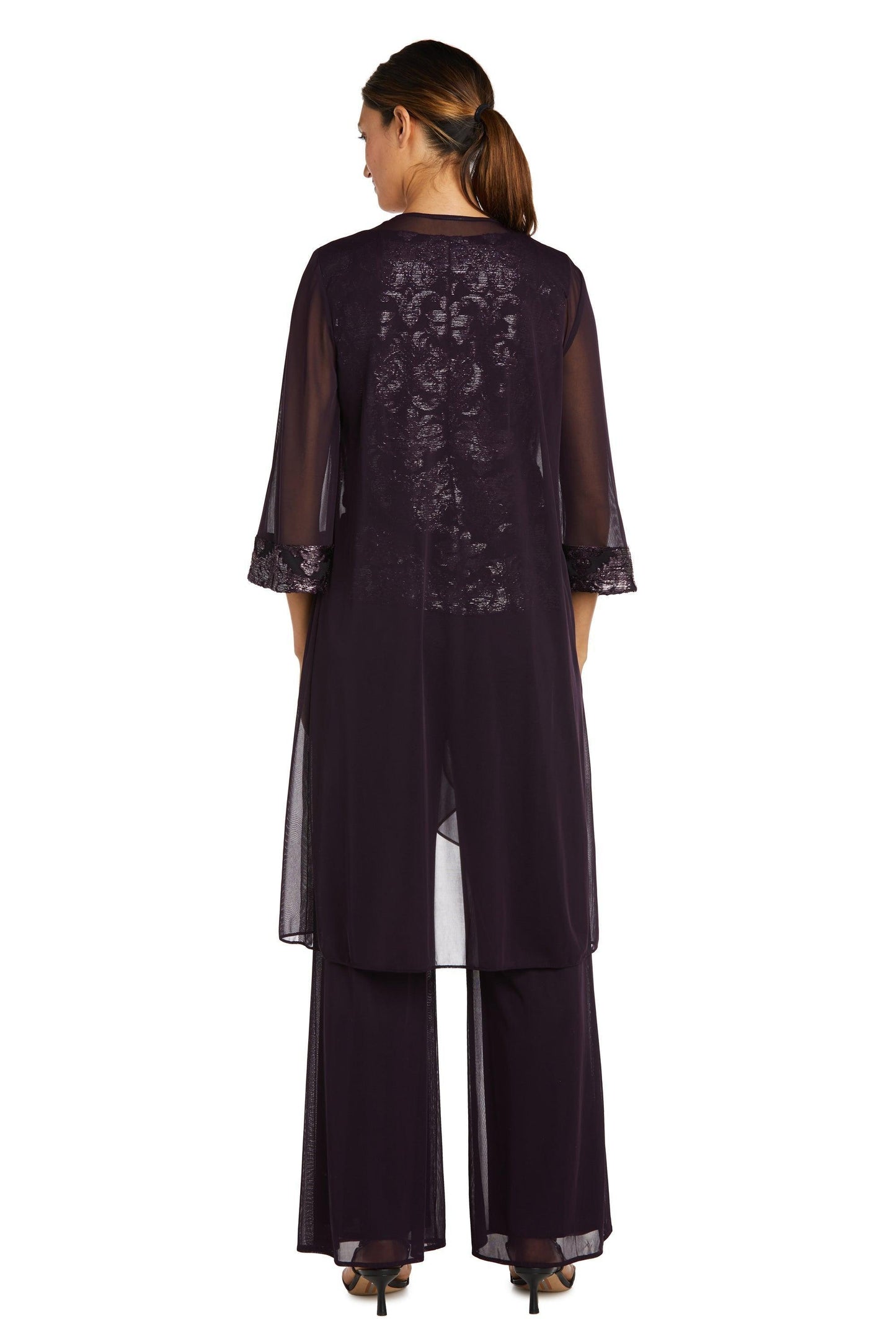 R&M Richards Formal Beaded Duster Pant Suit 7676 - The Dress Outlet