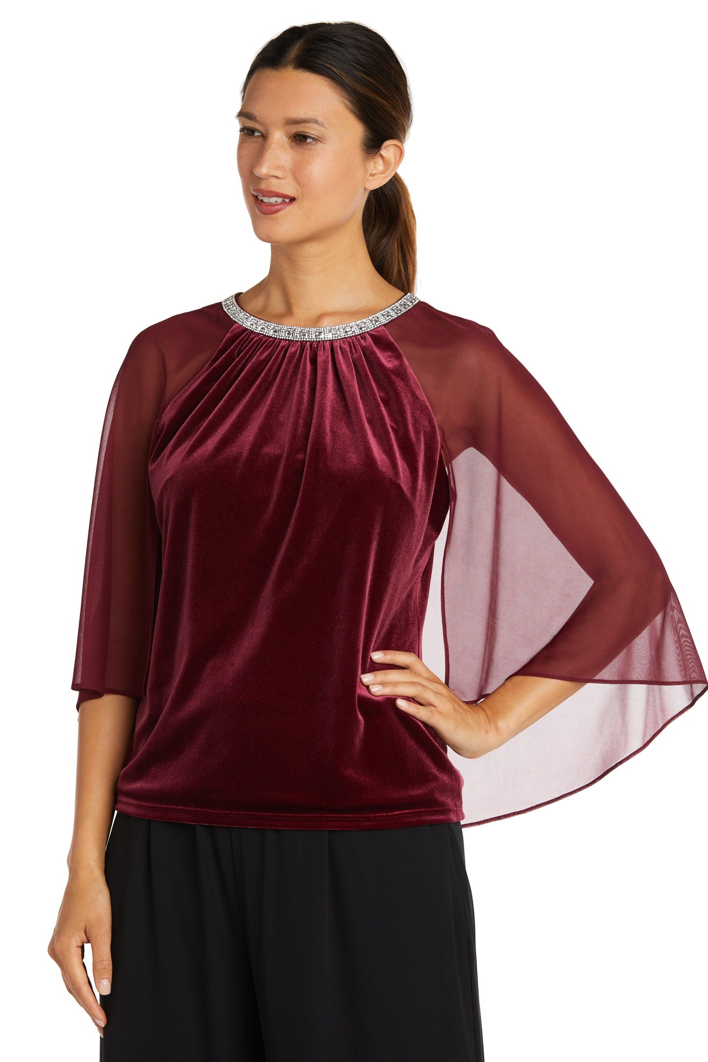 R&M Richards Formal Capelet Top Dress 9224 - The Dress Outlet