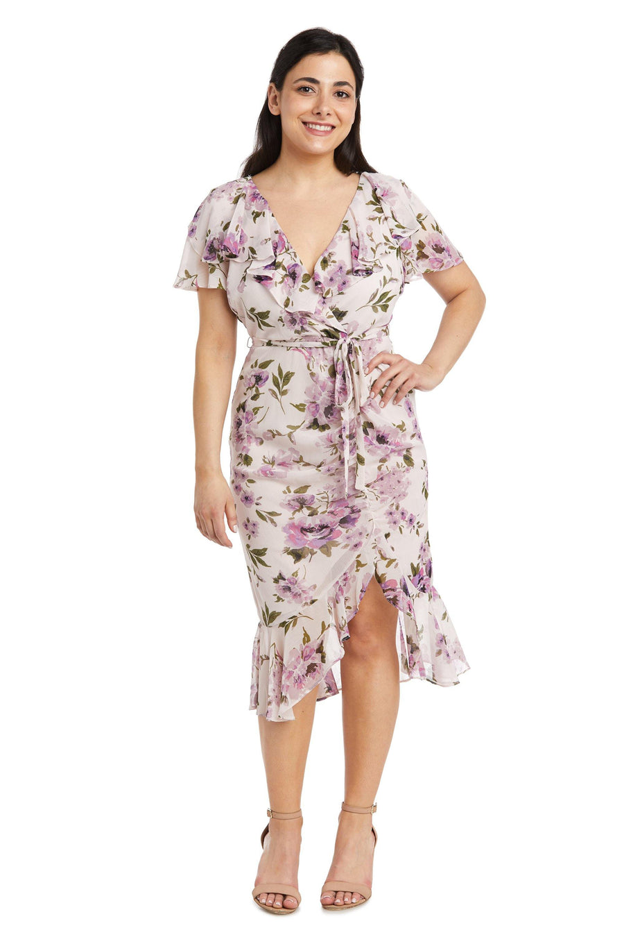 R&M Richards High Low Chiffon Petite Dress Sale - The Dress Outlet