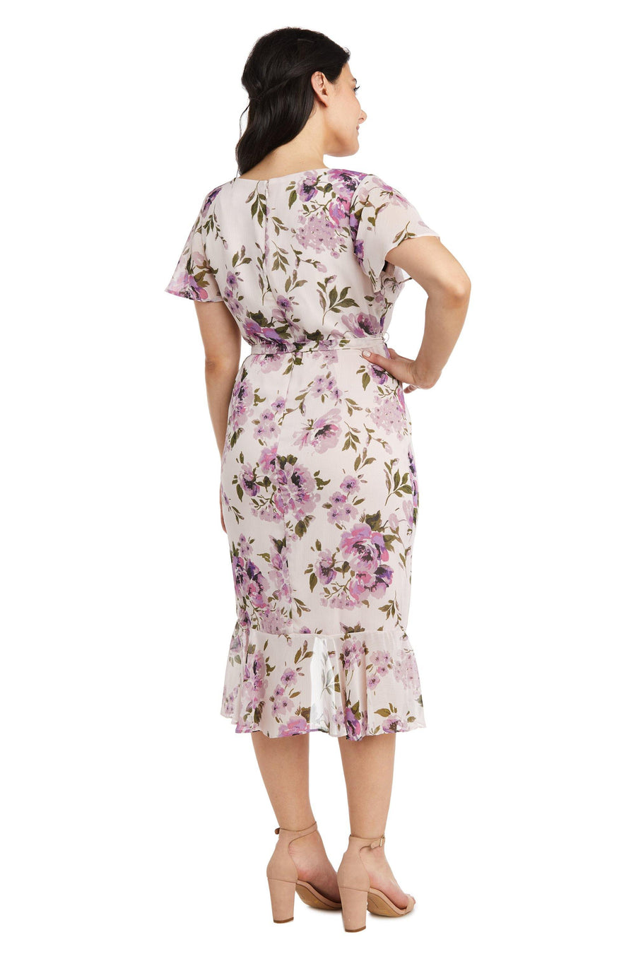 R&M Richards High Low Chiffon Petite Dress Sale - The Dress Outlet