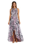 R&M Richards High Low Floral Halter Dress 9392 - The Dress Outlet