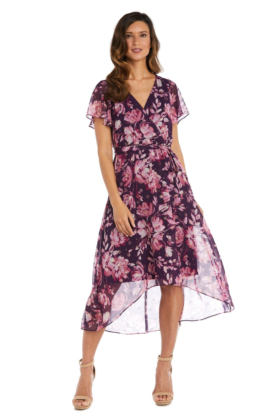 R&M Richards High Low Petite Chiffon Dress 9500P - The Dress Outlet