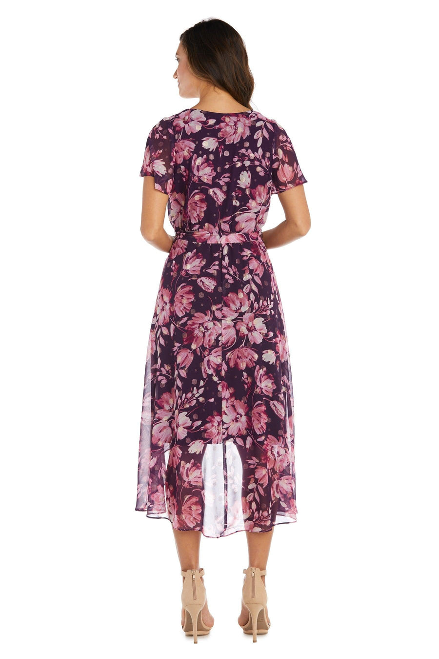 R&M Richards High Low Petite Chiffon Dress 9500P - The Dress Outlet